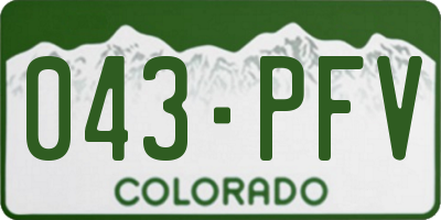 CO license plate 043PFV