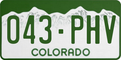 CO license plate 043PHV