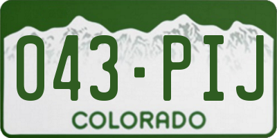 CO license plate 043PIJ