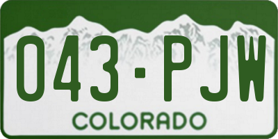 CO license plate 043PJW