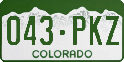 CO license plate 043PKZ