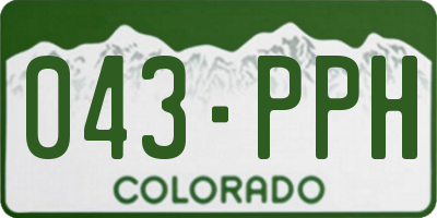 CO license plate 043PPH