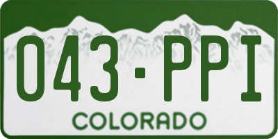 CO license plate 043PPI