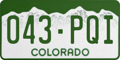 CO license plate 043PQI
