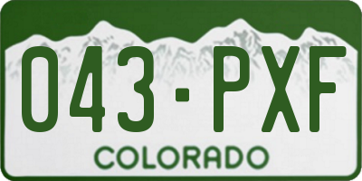 CO license plate 043PXF