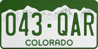 CO license plate 043QAR