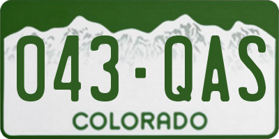 CO license plate 043QAS