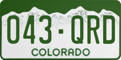CO license plate 043QRD