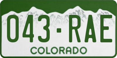CO license plate 043RAE