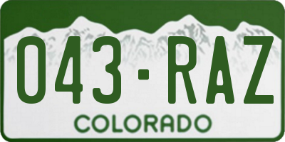 CO license plate 043RAZ