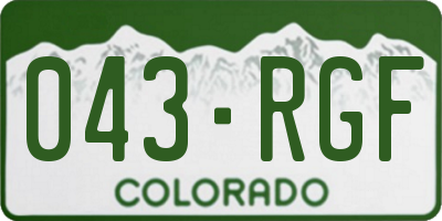 CO license plate 043RGF