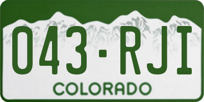 CO license plate 043RJI
