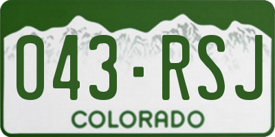 CO license plate 043RSJ