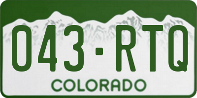 CO license plate 043RTQ