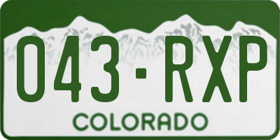 CO license plate 043RXP