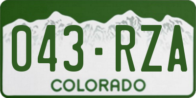 CO license plate 043RZA