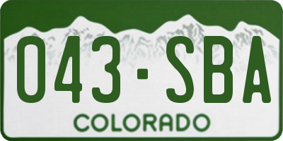 CO license plate 043SBA