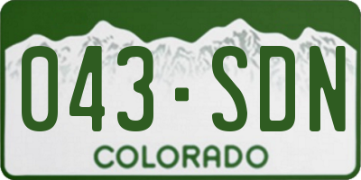 CO license plate 043SDN