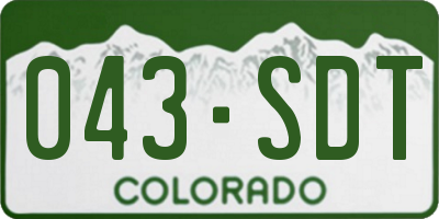 CO license plate 043SDT