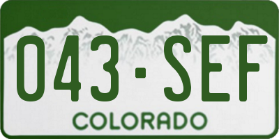 CO license plate 043SEF