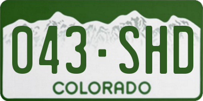 CO license plate 043SHD