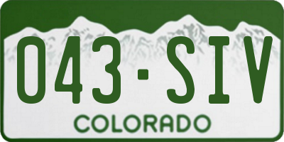 CO license plate 043SIV