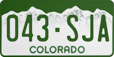 CO license plate 043SJA