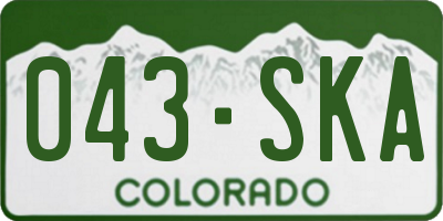 CO license plate 043SKA