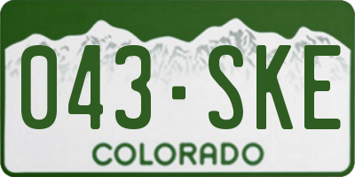 CO license plate 043SKE
