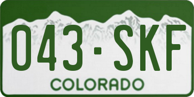 CO license plate 043SKF