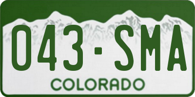 CO license plate 043SMA