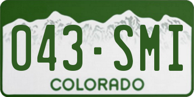CO license plate 043SMI