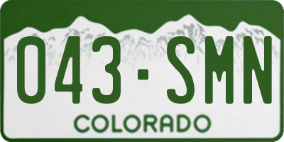 CO license plate 043SMN