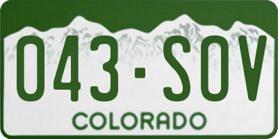 CO license plate 043SOV