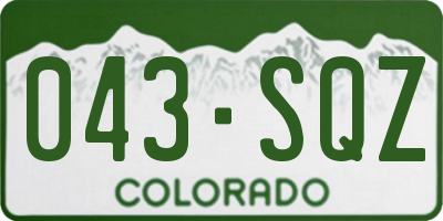 CO license plate 043SQZ
