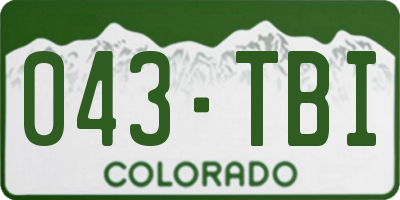 CO license plate 043TBI