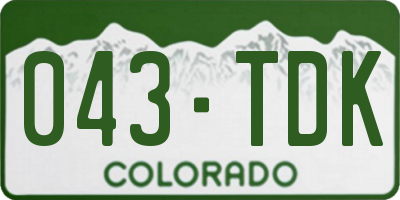 CO license plate 043TDK