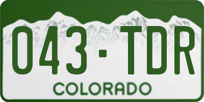 CO license plate 043TDR