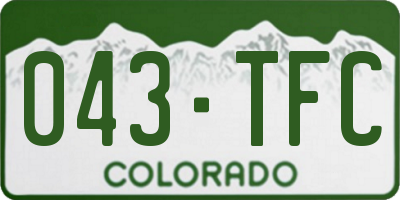 CO license plate 043TFC
