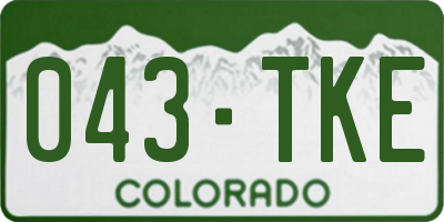 CO license plate 043TKE