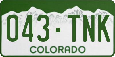 CO license plate 043TNK