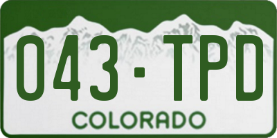 CO license plate 043TPD