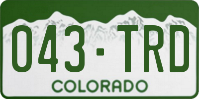CO license plate 043TRD