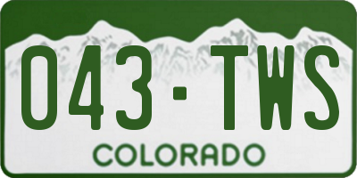 CO license plate 043TWS