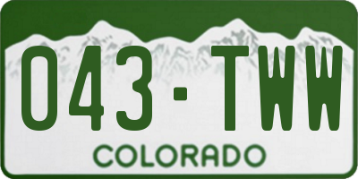 CO license plate 043TWW