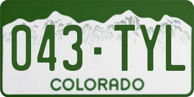 CO license plate 043TYL