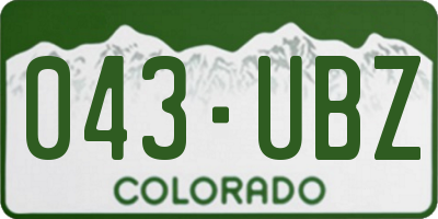CO license plate 043UBZ
