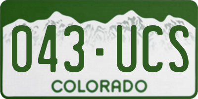CO license plate 043UCS