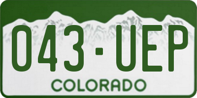 CO license plate 043UEP