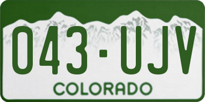 CO license plate 043UJV